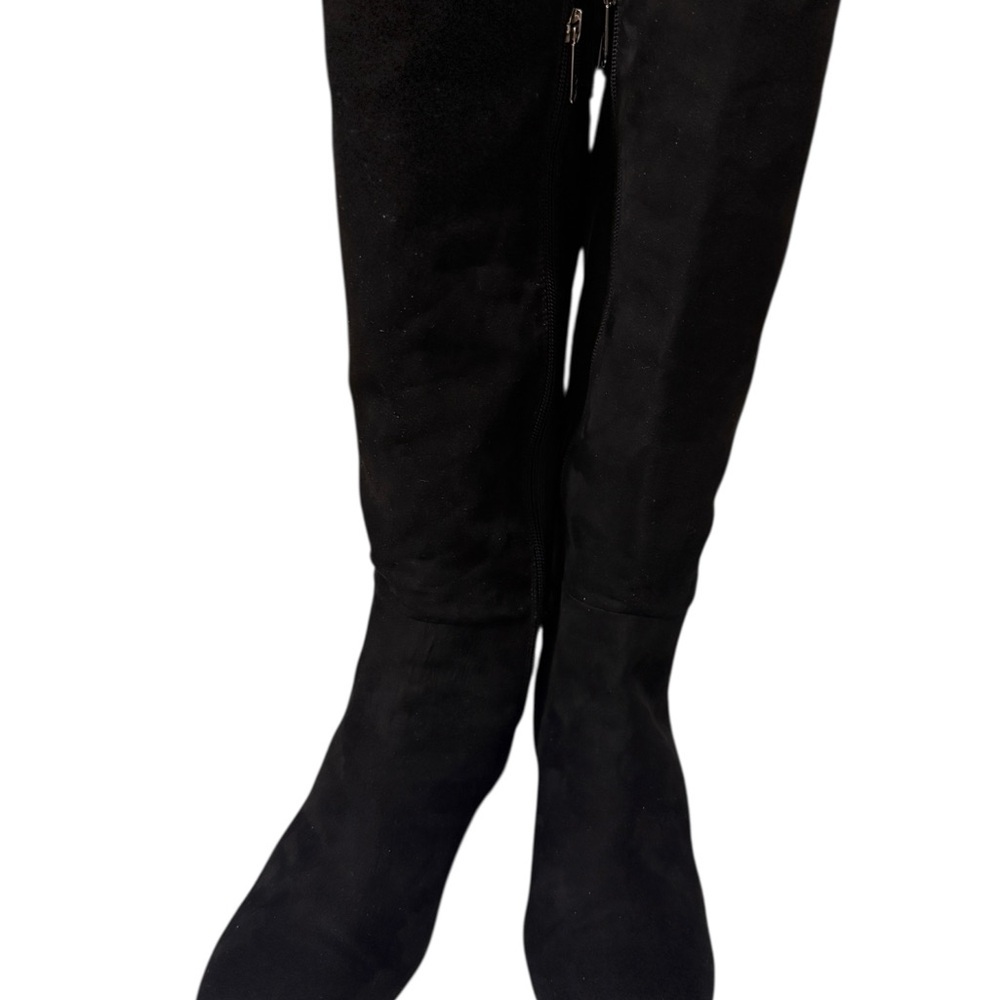 Calvin Klein, beautiful Black Knee-High Women's Boots suede leather soft & comfy - Picture 2 of 15